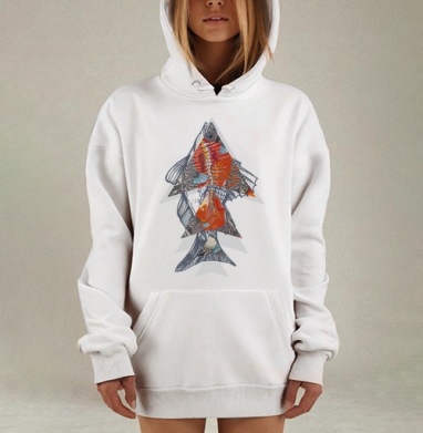 Геометрия рыбы, Hoodie Mjhigh Dig, оверсайз, утепленная