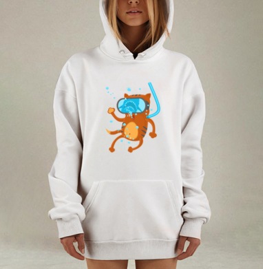 Кото дайвинг, Hoodie Mjhigh Dig, оверсайз, утепленная