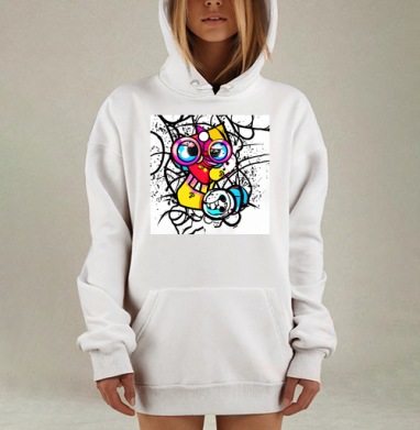 Крейзи Дудл, Hoodie Mjhigh Dig, оверсайз, утепленная