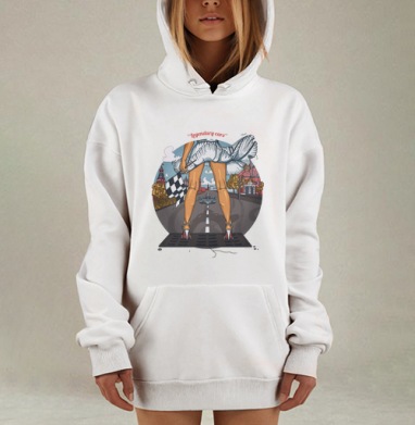 Legendary cars, Hoodie Mjhigh Dig, оверсайз, утепленная