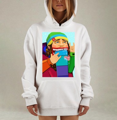 Люблю Сноубординг, Hoodie Mjhigh Dig, оверсайз, утепленная