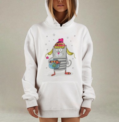 MEOW, Hoodie Mjhigh Dig, оверсайз, утепленная