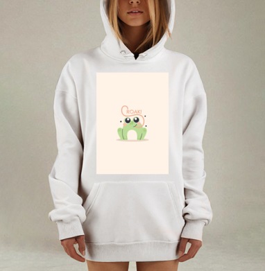 Милая лягушка с каллиграфическим языком «CROAK!», Hoodie Mjhigh Dig, оверсайз, утепленная