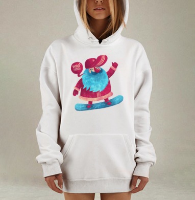 Санта-сноубордист: зимняя радость и энергия, Hoodie Mjhigh Dig, оверсайз, утепленная