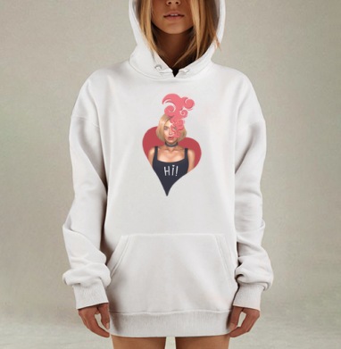 Дерзкий портрет в стиле e-girl с розовым дымом, Hoodie Mjhigh Dig, оверсайз, утепленная