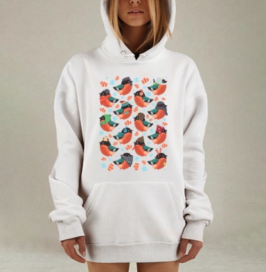 Снегири, Hoodie Mjhigh Dig, оверсайз, утепленная