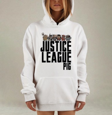 Весёлая Лига Суперсвиней DC Comics, Hoodie Mjhigh Dig, оверсайз, утепленная