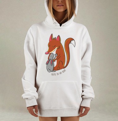 Ты в моем сердце, Hoodie Mjhigh Dig, оверсайз, утепленная