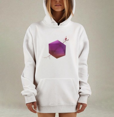 Фантастический чайный стол под лунным кристаллом, Hoodie Mjhigh Dig, оверсайз, утепленная