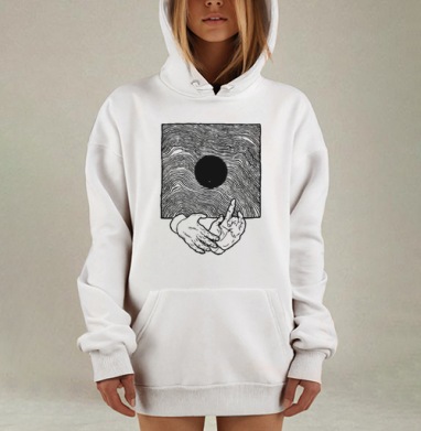 Вибрации, Hoodie Mjhigh Dig, оверсайз, утепленная