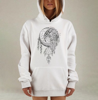 Сила Орла и Магия Ловца Снов, Hoodie Mjhigh Dig, оверсайз, утепленная