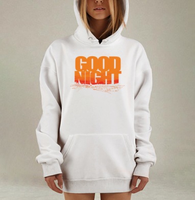 Доброе прощание ночи с динамичным распадом слов Good Night, Hoodie Mjhigh Dig, оверсайз, утепленная