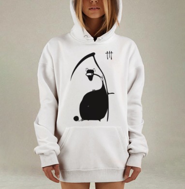Ироничный толстый Жнец с косой и гирей, Hoodie Mjhigh Dig, оверсайз, утепленная