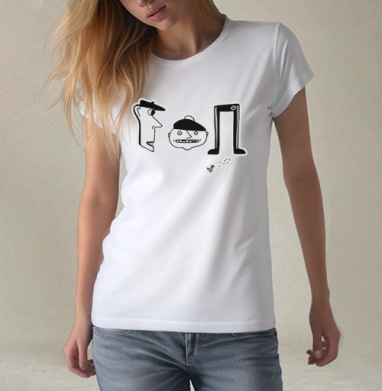 Гоп, Футболка женская белая 180гр