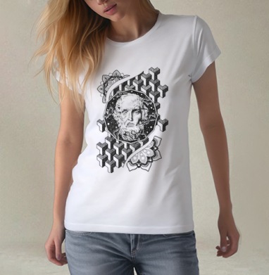 Космический мужик, Футболка женская белая 180гр