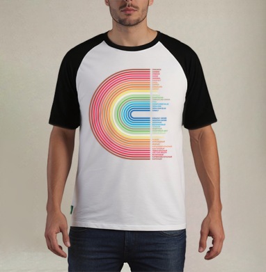 Rainbow Gradient Colors – Радужный Градиент Цветов - Футболка мужская REGULAR реглан бел/черный, страница 21