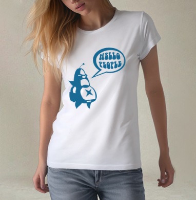 Hello people, Футболка женская белая 180гр