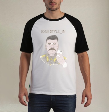 Ироничный портрет iOSif STYLE_IN в стиле ретро - Футболка мужская REGULAR реглан бел/черный, страница 21