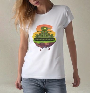 Multi-Turret Soviet Tank / Грозная машина Пали из всех башен!, Футболка женская белая 180гр