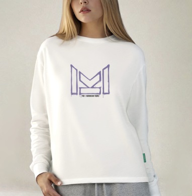 Manukian Twins Logo / Логотип Манукян Твинс, Футболка лонгслив женская белая