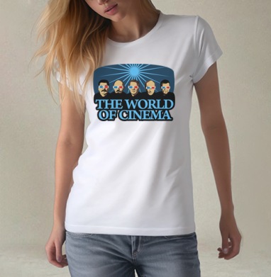 Leaders Wearing 3D Glasses / Политические лидеры Мир кино THE WORLD OF CINEMA, Футболка женская белая 180гр