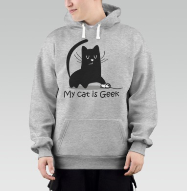 My cat is Geek, Толстовка Mjhigh–Mel, утепленная