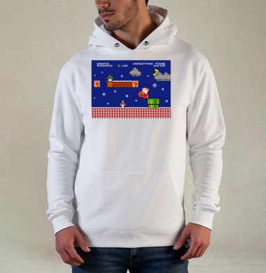 Santa Mario, Толстовка белая Regular, утепленная