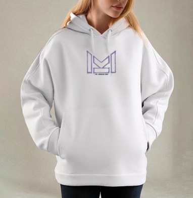 Manukian Twins Logo / Логотип Манукян Твинс, Толстовка / Женская/ Оверсайз / Начес / Белая / C принтом