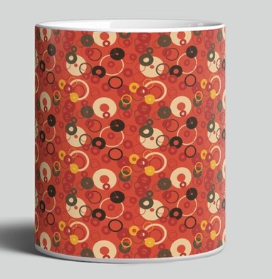 Retro circles pattern – Ретро паттерн абстрактный теплый рыжий узор с кругами - Магазин футболок mastoidishka - Дизайнерские принты
