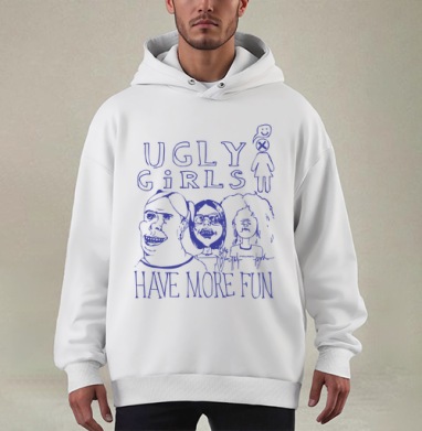 Уродливые девушки веселятся больше UGLY GIRLS HAVE MORE FUN - Купить мужские худи оверсайз mono Штекеры в Москве, цена мужских худи оверсайз mono  с прикольными принтами - магазин дизайнерской одежды Maryjane