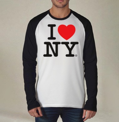 I Love NY, Футболка длинный рукав / Мужчинам / Реглан / Принт