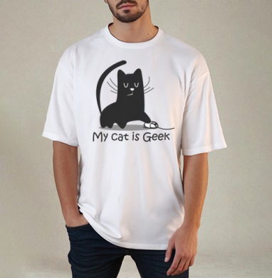 My cat is Geek - Магазин футболок ToyFish - Дизайнерские принты