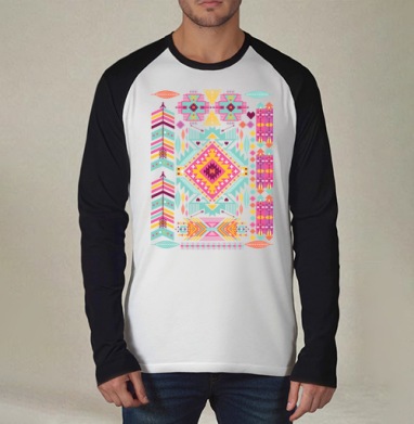 Trendy tribal ornament, Футболка длинный рукав / Мужчинам / Реглан / Принт