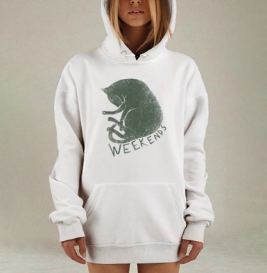 Уютный образ спящего кота для выходных, Hoodie Mjhigh Dig, оверсайз, утепленная