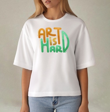 ART is HARD – яркий мотивирующий постер, Футболка женская оверсайз Mido