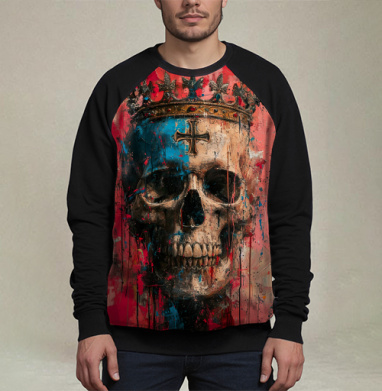 Королевский череп с короной как символим смерти и власти - Магазин футболок ururuty
