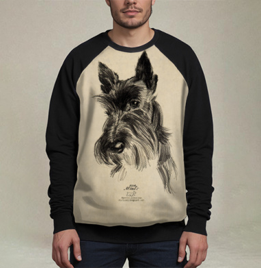 Фотография футболки Scottish Terrier Шотландский терьер эскиз портрет черного пса