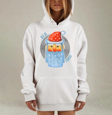 Милый Дед Мороз с новогодним настроением, Hoodie Mjhigh Dig, оверсайз, утепленная