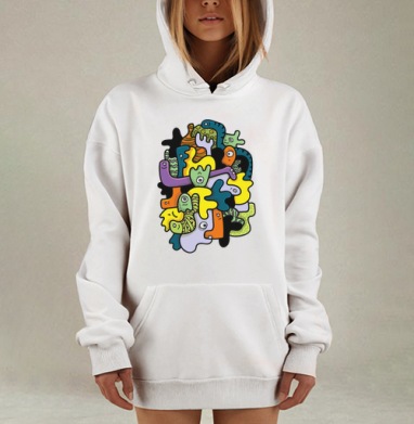 Клубящиеся мысли, Hoodie Mjhigh Dig, оверсайз, утепленная