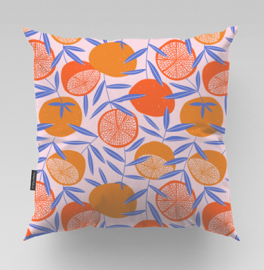 Нежный апельсин с надписью моя маленькая доля лета - Designed by Alenka Karabanova , Подушки