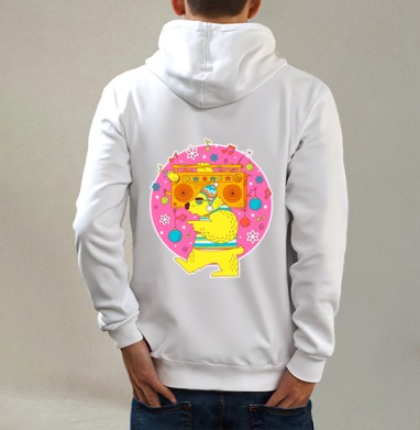 Ми-ми-Миша, Толстовка на молнии, печать на спине. муж. белая v3 320гр