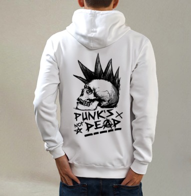 Череп с ирокезом PUNKS NOT DEAD – панк-графика - Купить Товары с принтом 