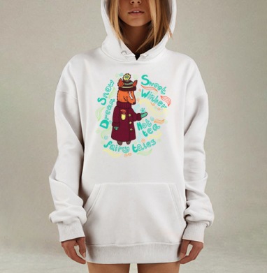Уютный Зимний Лис в Теплой Одежде, Hoodie Mjhigh Dig, оверсайз, утепленная