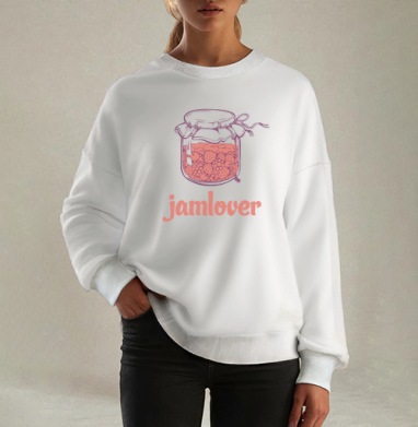 Jamlover – Сладкоешкам посвящается, Свитшот оверсайз белый женский