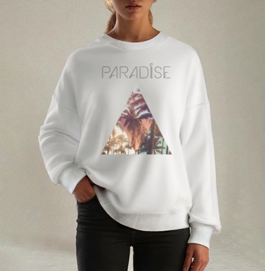 Paradise, Свитшот оверсайз белый женский