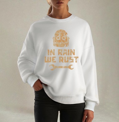 Ржавчина, Свитшот оверсайз белый женский