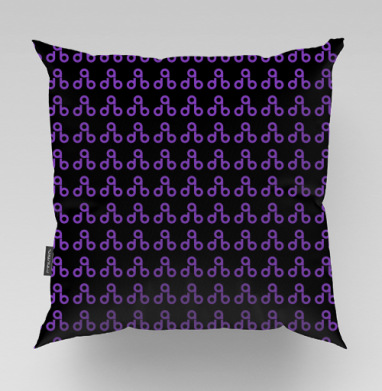 Абстрактный черно-фиолетовый орнамент - Магазин футболок merionmerion, Подушки