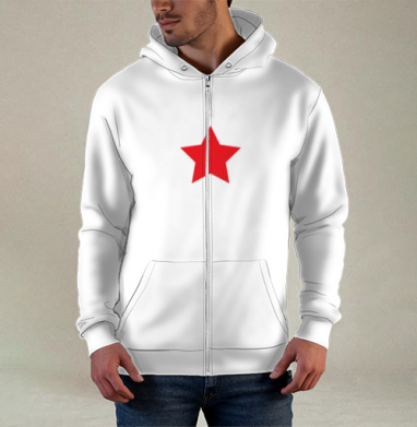 Red star / Красная звезда, Толстовка мужская на молнии 3Д полная запечатка