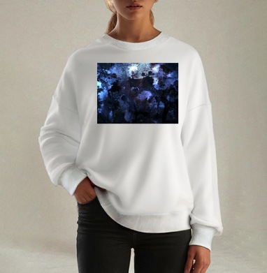 Абстракция Зоопарк, Свитшот оверсайз белый женский