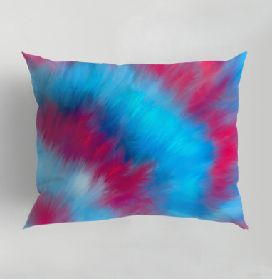 Весенний вихрь голубой красный нежность, Подушка декоративная 50х70 см